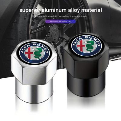 Aluminum Alloy Car Tyre Valves Cap Wheel Air Stem Covers For Giulia Stelvio Giulietta 156 159 147 Mito Tonale Brera