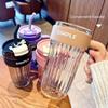 Capacity Plastic Simple Handy Large Cup Girl Office Mug Handle Straw Water Cup Couple Drinking Cup