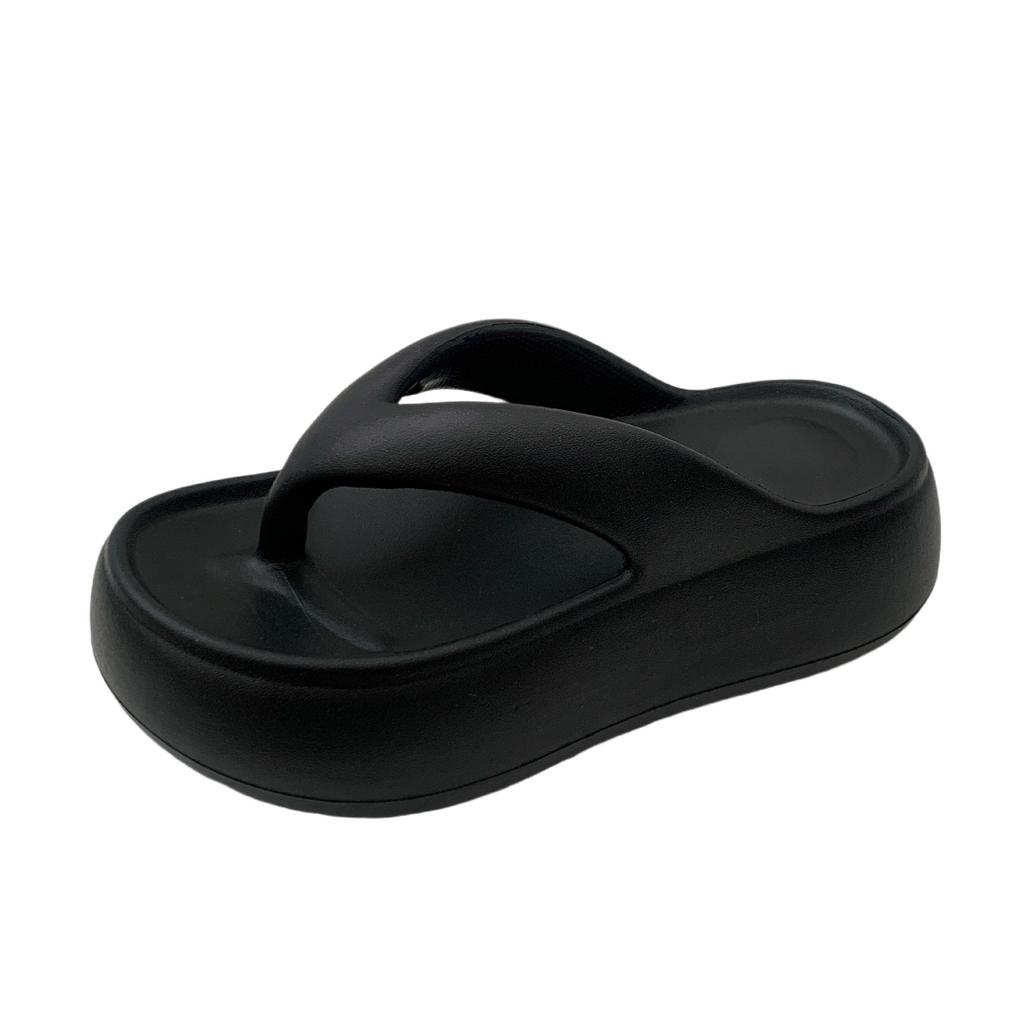 Slippers women summer wear flip-flops thick bottom heightening new non-slip deodorant seaside beach bathing stepping on shit feeling