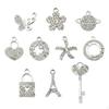 10pcs Rhinestone Charms Pendants for Jewelry Making, Small Exquisite Alloy