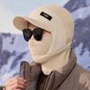 Cold Proof Brimmed Knitted Balaclava Polyester Fleece Lined Winter Knit Balaclava  For Men