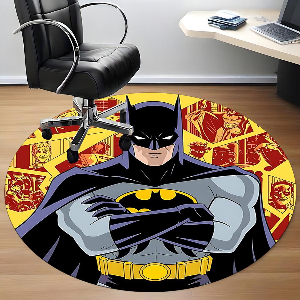 1 alfombra redonda para oficina Batman, debajo de sillas de oficina, dormitorio, sala de estar, decoración del hogar, decoración de habitación, disponible en varios tamaños