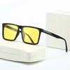 Gm Square Simple Thick Frame Sunglasses Yellow Men'S And Women'S Trendy Brand Retro High-End Sunglasses