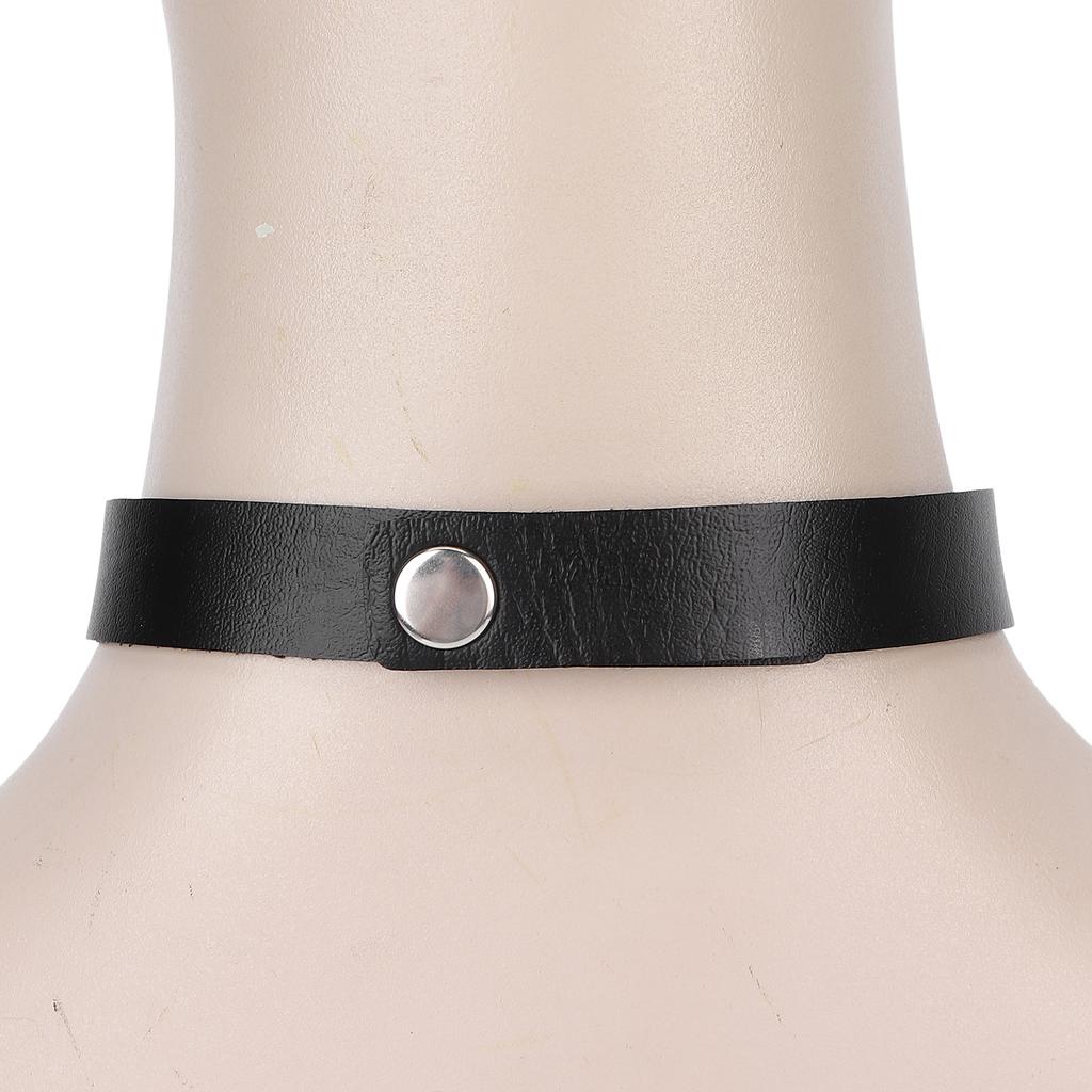 PU Lther Alloy Hrt Shaped Decoration Necklace Collar Jewelry Accessory