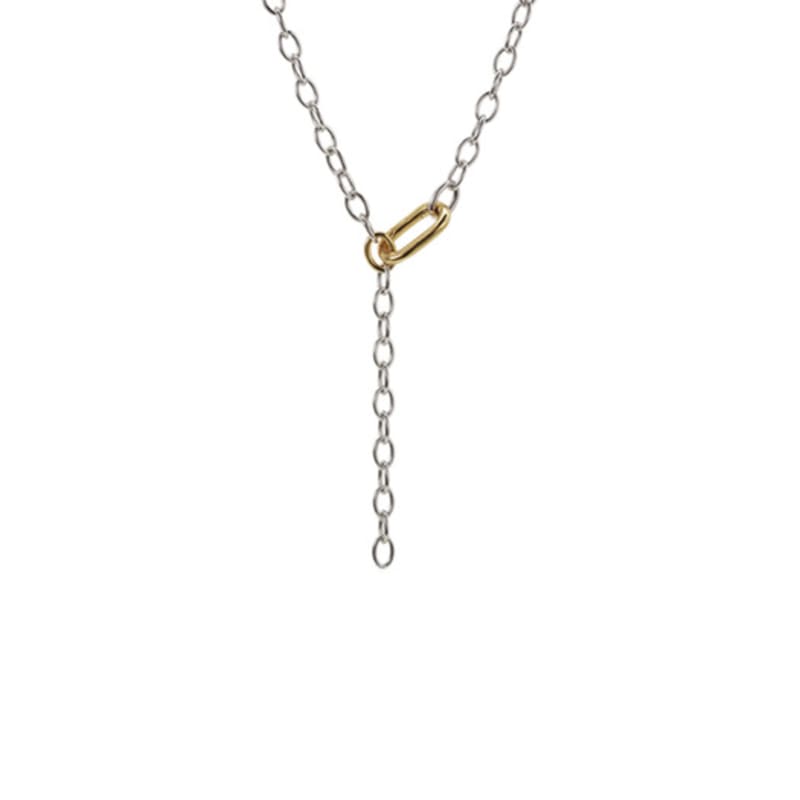 

Tirr Lirr Tizen Maximize Gold Buckle Point Silver Combination Necklace TNSSVC14031M single type