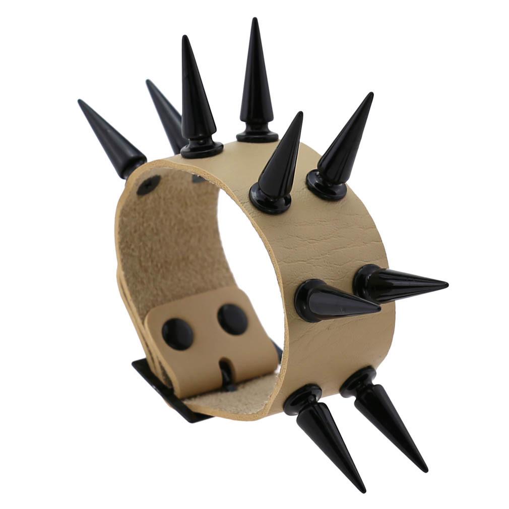 

PU Punk Dark Spike Studded Bracelet: Trendy Unisex Rock Wristband