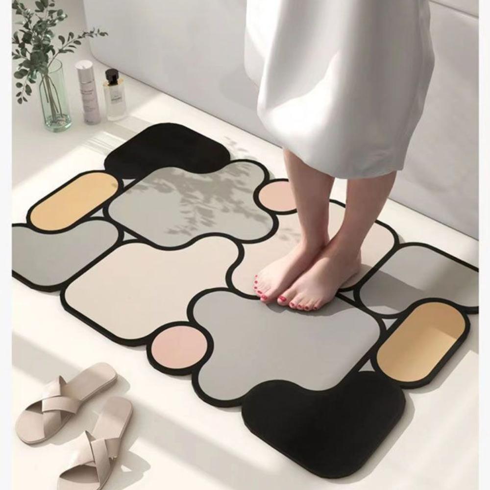 Heterotypic Diatom Printing Bathroom Thickening Mat Bath Non-slip Carpets In Wash Basin Bathtub Side Floor Rug Shower Room Doormat Memory Foam 3D Pad