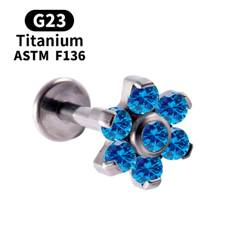 G23 Titanium Stud Earrings16G Piercing Set Ear Tragus Cartilage Zircon Opal Body Jewelry Helix Daith Lip Lobe Pin