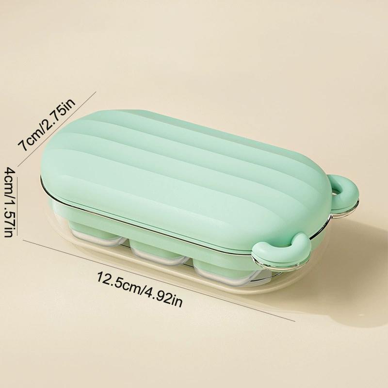 6-Grids Mini Ice Cube Tray with Lid Easy Release DIY Ice Mold Removable Lid Home Kitchen Barbecue Ice Making Tool