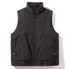 Men 50% White Duck Down Vest, Stand Collar Zip Up Padded Gilet Multi-Pocket Casual Outdoor Waistcoat