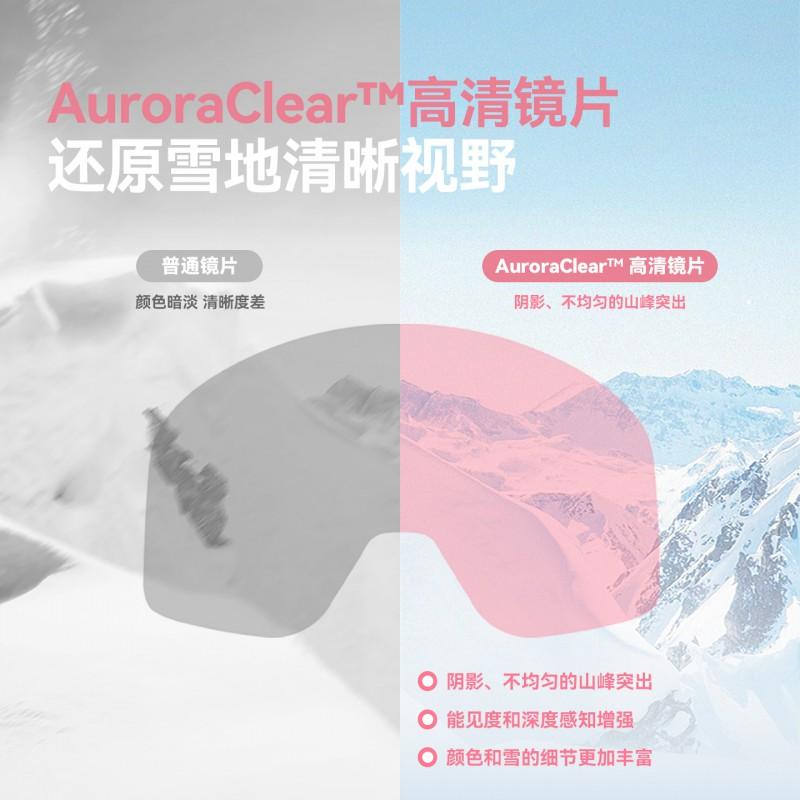 Ski Goggles With Double-Layer Anti-Fog Lens Interchangeable Lenses Prescription Insert Compatible Spherical Design Adults