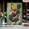 Vintage Metal Rooster Wall Art, Farmhouse Kitchen Decor 8x12 Inch