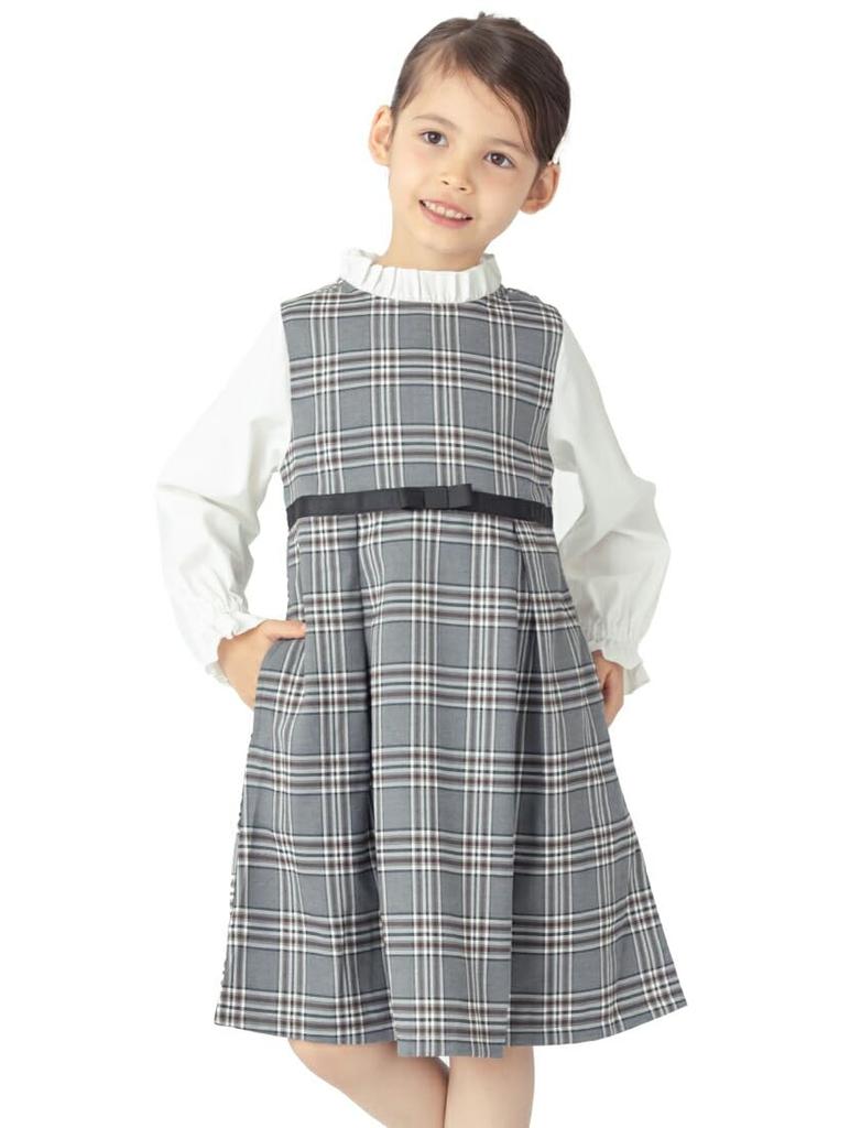 Ever Closet Formal Perfect for School Entrance and Size Gray Children's Clothing, Girls' Dress, Graduation, 90,