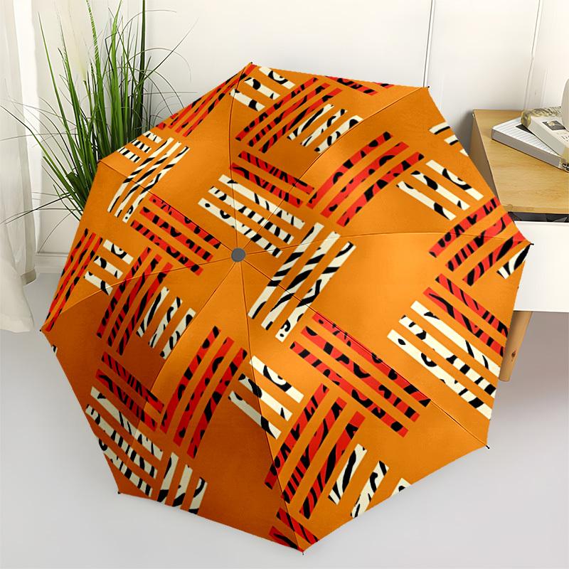 

1pc Tiger Print Pattern Umbrella Portable Folding Umbrella Durable Iron Frame, Suitable for All Seasons Home Travel Outdoor yy260319069