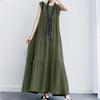 2026 Mode Sommer Damen Freizeitkleid Übergröße Ärmellos Rundhalsausschnitt Lange Kleider Damen Elegant A-Linie Lockeres Kleid Damenbekleidung 24361