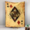 King Queen Card Tapestry Wall Hanging, Spade Heart Combo Playing Card Art, Casino Wall Decor for Bedroom Living Room Dorm