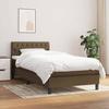 Slatted Bed Base with Mattress - Maison Exclusive - 90x200 Cm - Adjustable Headboard - Dark Brown