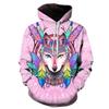 Nuova Felpa con Cappuccio da Uomo Serie Animali Digitali 3D Felpa Stampata Felpa alla Moda