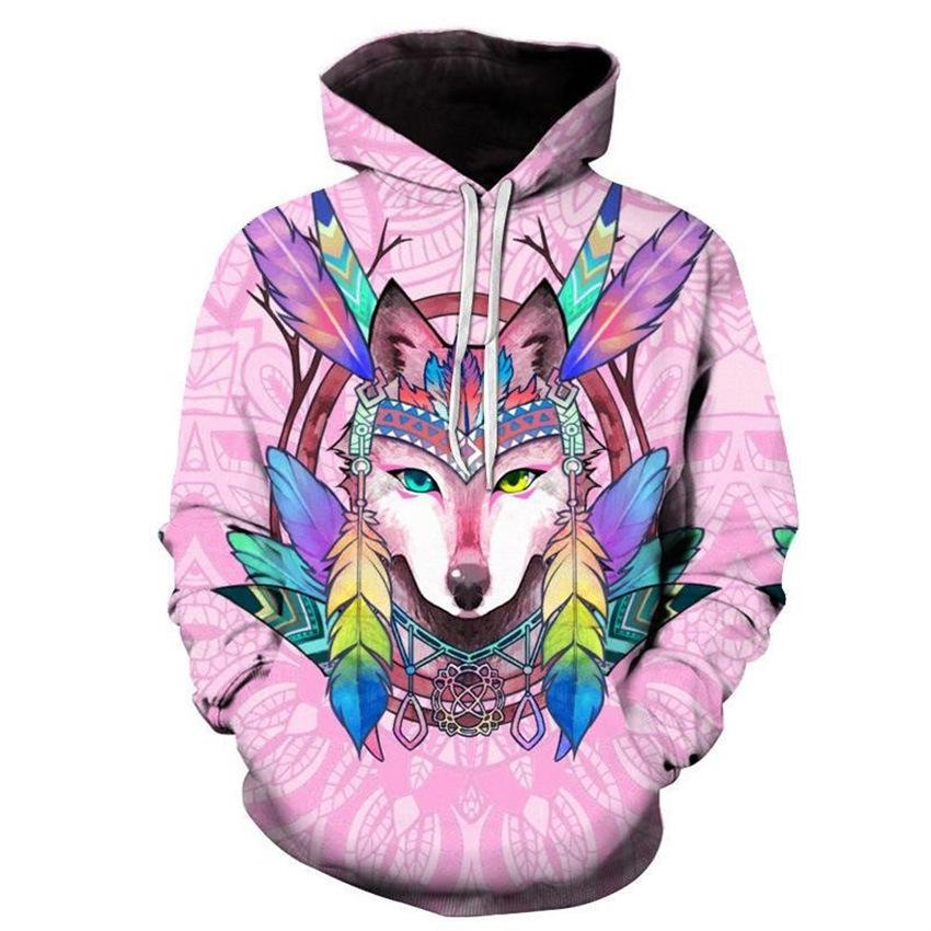 Nuova Felpa con Cappuccio da Uomo Serie Animali Digitali 3D Felpa Stampata Felpa alla Moda