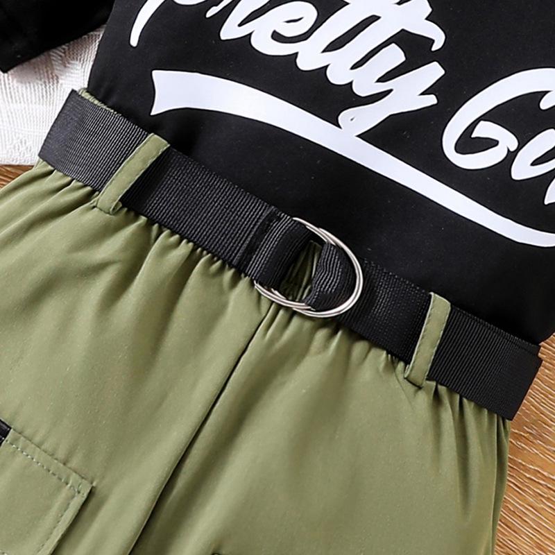 2025 Summer Kids Clothing: Girls' Letter Tee & Shorts 2-Piece Set