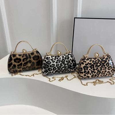 Exquisite Texture Small Bag Female New Chain Crossbody Bag Fashion Leopard Print Portable Dinner Bag Handbags CLE