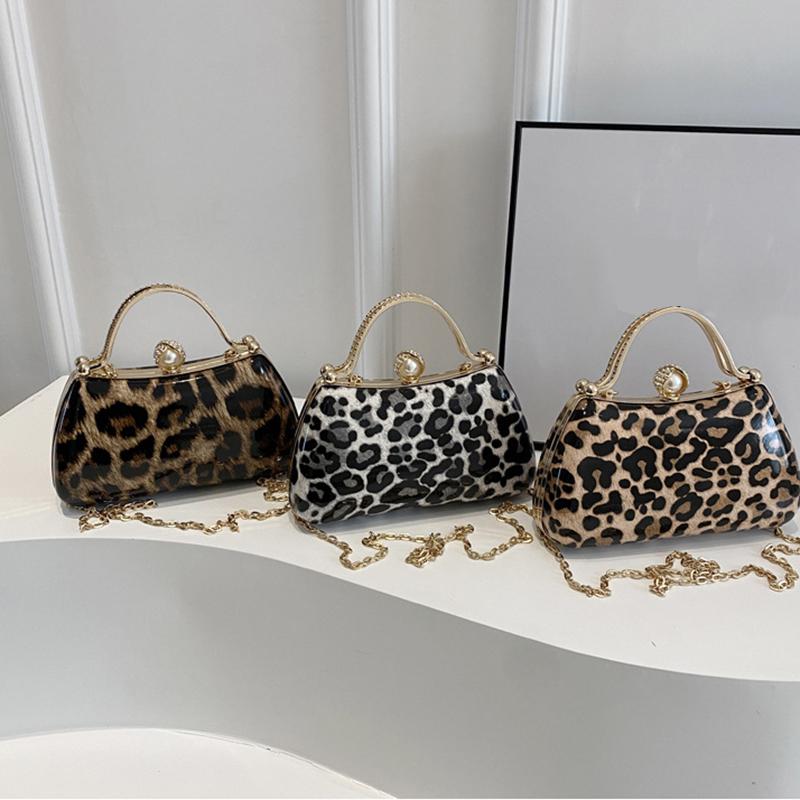 Exquisite Texture Small Bag Female New Chain Crossbody Bag Fashion Leopard Print Portable Dinner Bag Handbags AVE