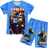 Children's Short Sleeve Home Wear Set with Lego Hide-and-Seek Anime Cartoon Print