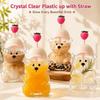 Transparenter Bären-Trinkbecher Große Kapazität Teddybär Plastikbecher Bären-Strohhalmbecher Wochenend-Picknicks