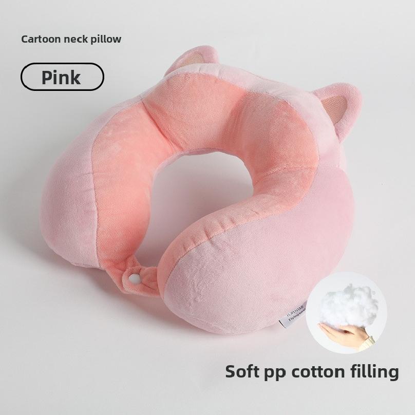 

Wholesale Strawberry Bear Micro Fiber Soft Fluffy U Shape Pillow For Airplane Rest Best selling for new year school gifts рожевий