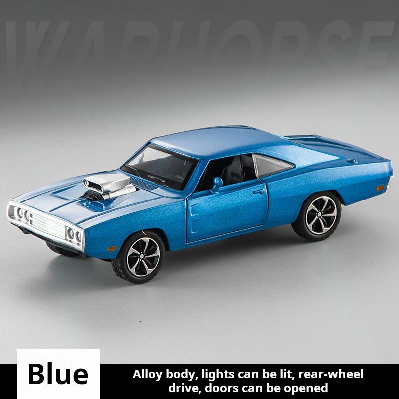 

1:32 Charger American Muscle Sports Car Fast & Furious Simulation Alloy Car Model Toy Gift Pull Back Collection Ornament синій