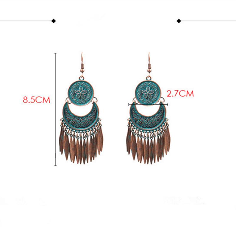SCIONE Fashionable Flower Earrings Ladies Metallic Tassel Pendant Earrings Charm Earrings