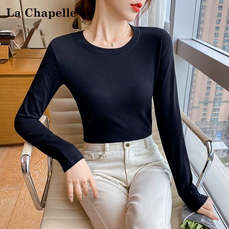 La Chapelle Women s Slim-Fit Long Sleeve Mock Neck T-Shirt M