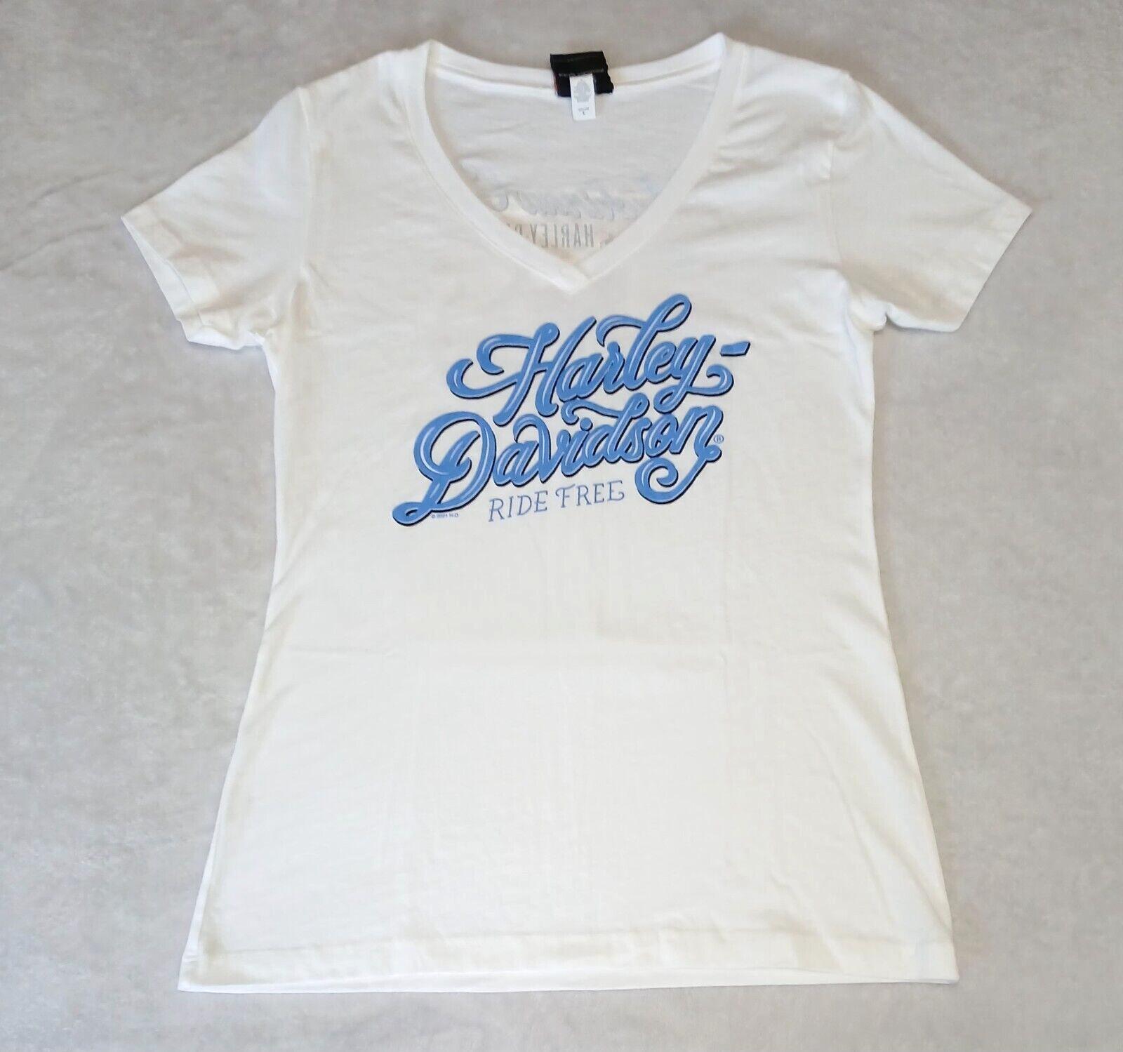 Harley Davidson T Shirt Womens L White Zips Mackinaw City Michigan 2021 Excellen XXXXL