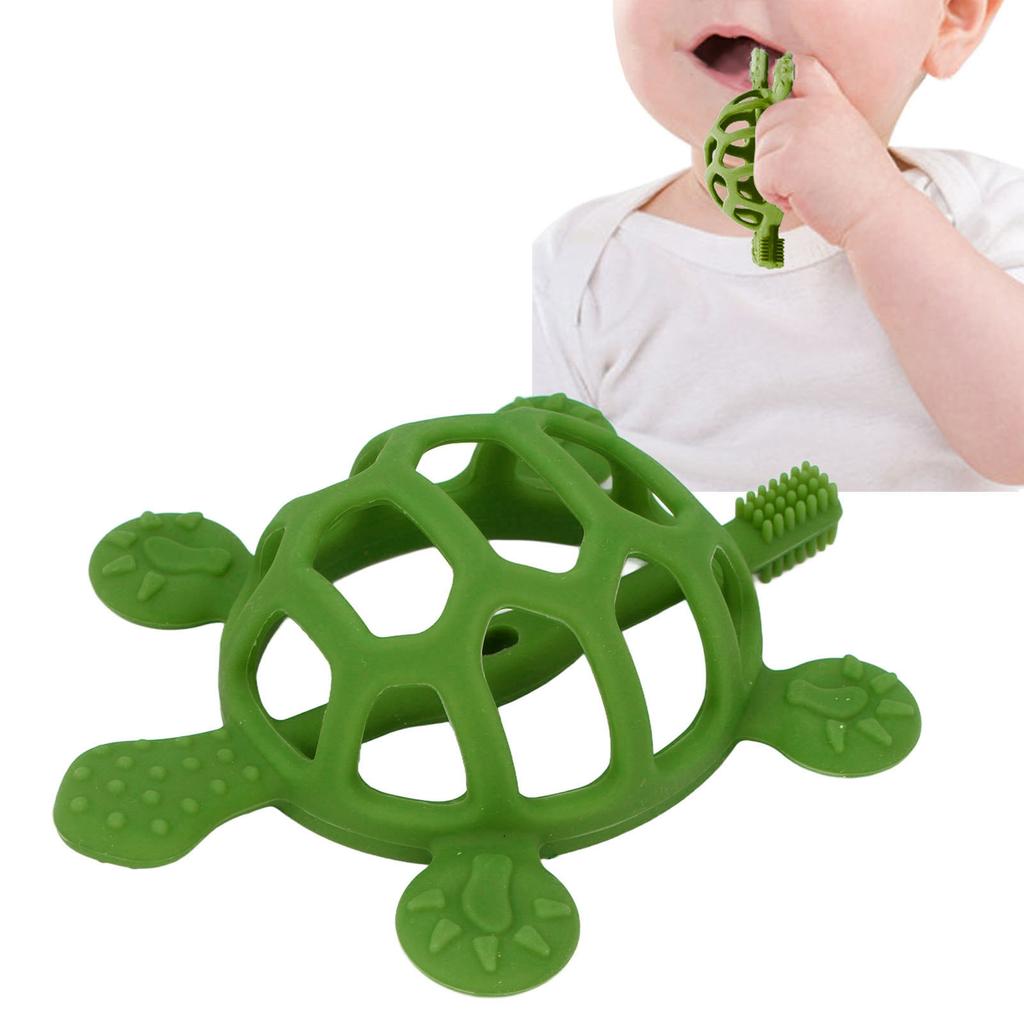 Baby Teething Toy Food Grade Silicone Anti Lost Buckle Teething Bracelet Tortoise Shape Hand Teether Toy