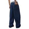 Dark blue wide-leg denim jeans