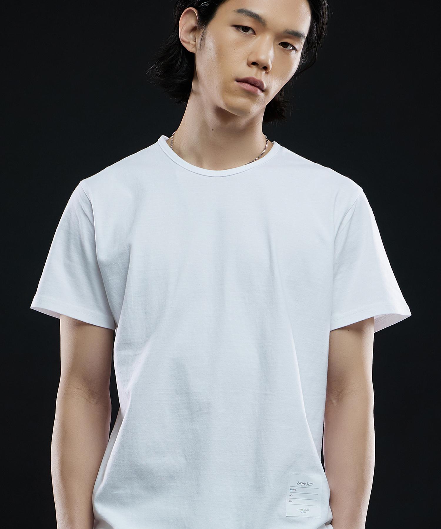 Lmn3011 Basic Patch Short Sleeve T-Shirt - White White/M