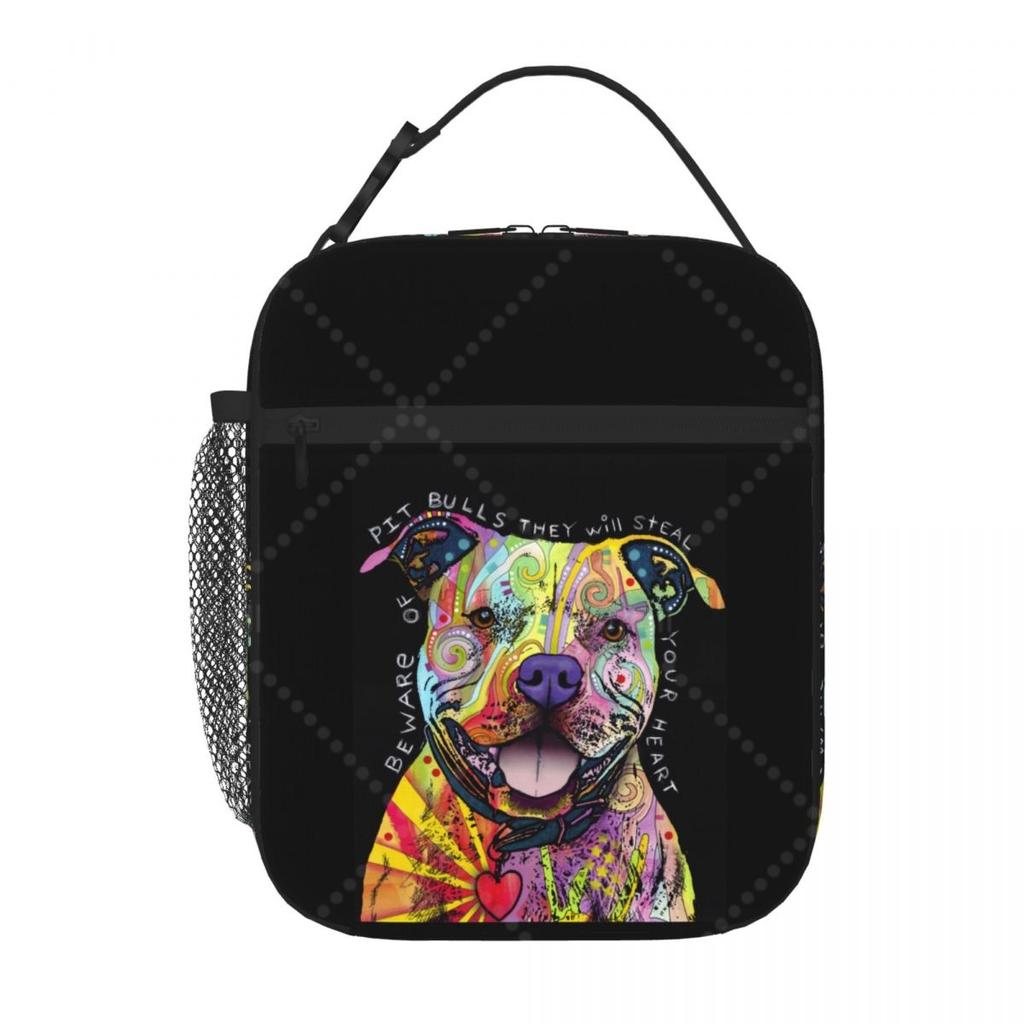Pit Bulls Lunch Bag Reusable Portable Cooler Thermal Lunch Box Oxford Bento Tote Bag for Work Travel Picnic