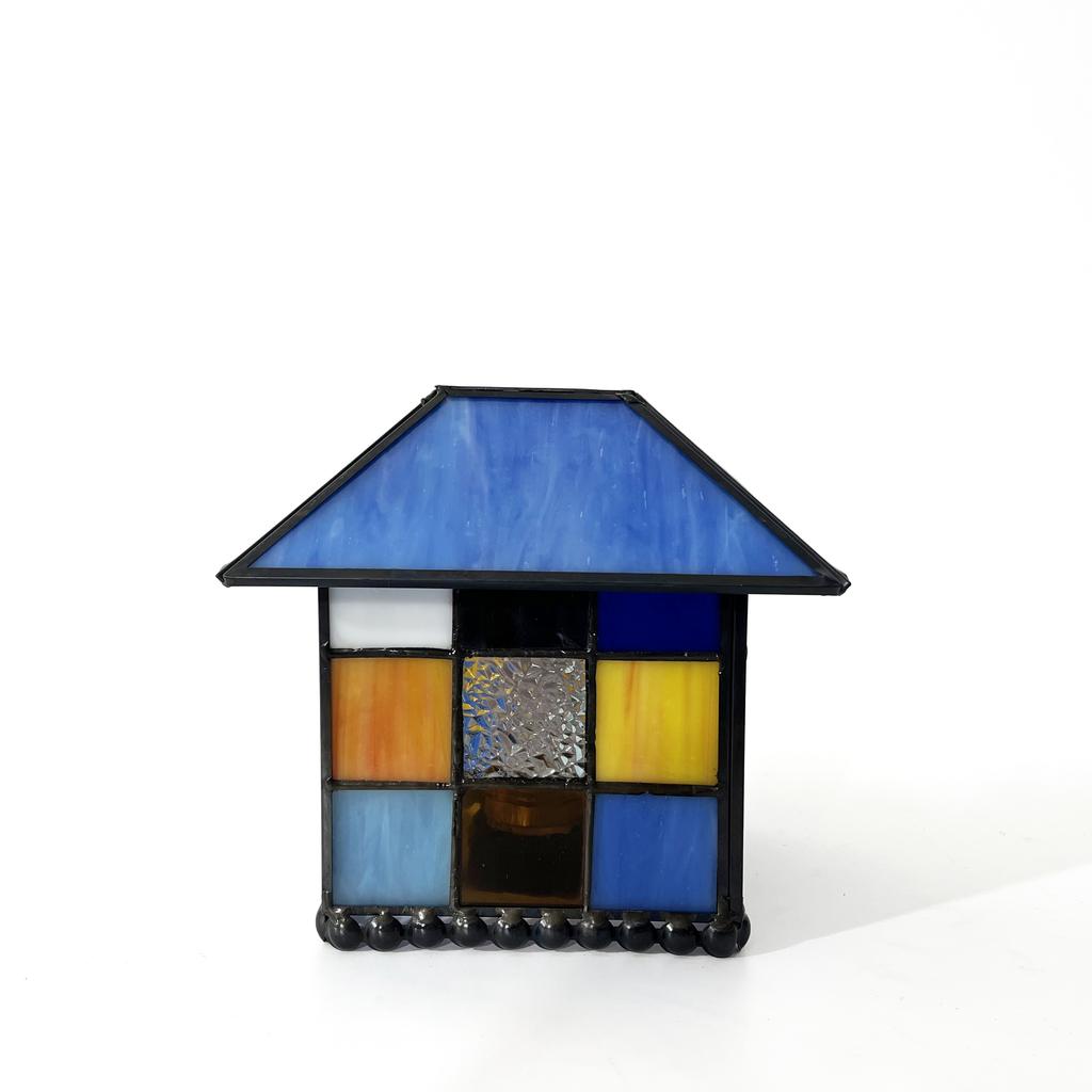 Stained glass square house lampshade, geometric pattern lampshade, wall lamp, chandelier lampshade, replacement lampshade