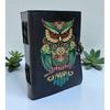 Handmade Leather Owl Journal, Vintage Deckle Edge Diary with Lock