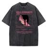 Japanese Anime Serial Experiments Lain Vintage Washed T Shirt High Quality Manga Short Sleeve Fashion T Shirt Women