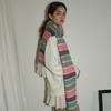Original Wool Blended Colorful Striped Tassel Scarf for Girls in with Cute Woolen Scarf New Style