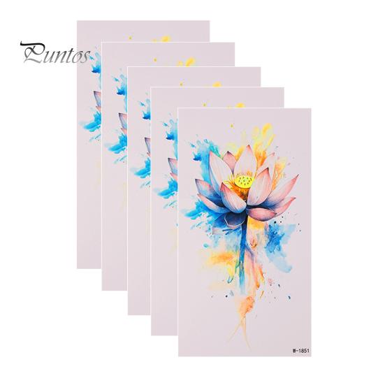 Removable Tattoo Stickers 5 Sheets Butterfly Stickers, Waterproof Temporary Flower Tattoos, Colorful Non-irritating Decals Face Body Tattoos
