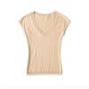 V-neck Slim-fit Short-sleeved T-shirt Women's Summer New American Spice Girl Slim-fit Basic Knitted Inner Top