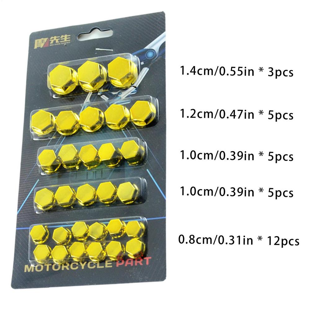 Nut Cover For Motorcycle 5 Colors Motorcycle Screw Cover 30PCS/Set Motorcycle Screw Nut Bolt Covers Rustproof Motorcycle Screw