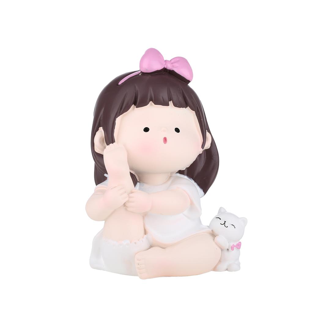Tomfeel Yoga Resin Girl Ornament Cute Girlish Desktop Ornament Children"s Room Living Room Desk