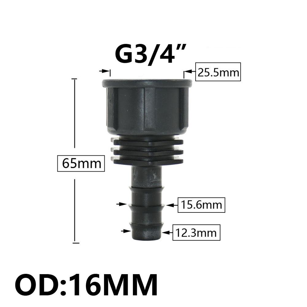 8/16/20/25/32mm Garden PE Tube Connector 1/2 3/4 1" Thread Hose Elbow Barb Coupler Fitting Farm Irrigation PE Pipe Joint