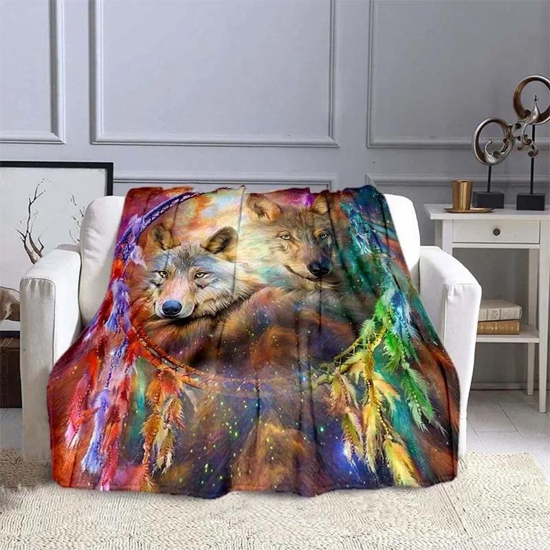 3D Wolf Pătură Canapea Pături pentru Paturi Super Moale Cald Pătură Copertă Flanel Arunca Pătură Portabilă de Călătorie Arunca Pătură