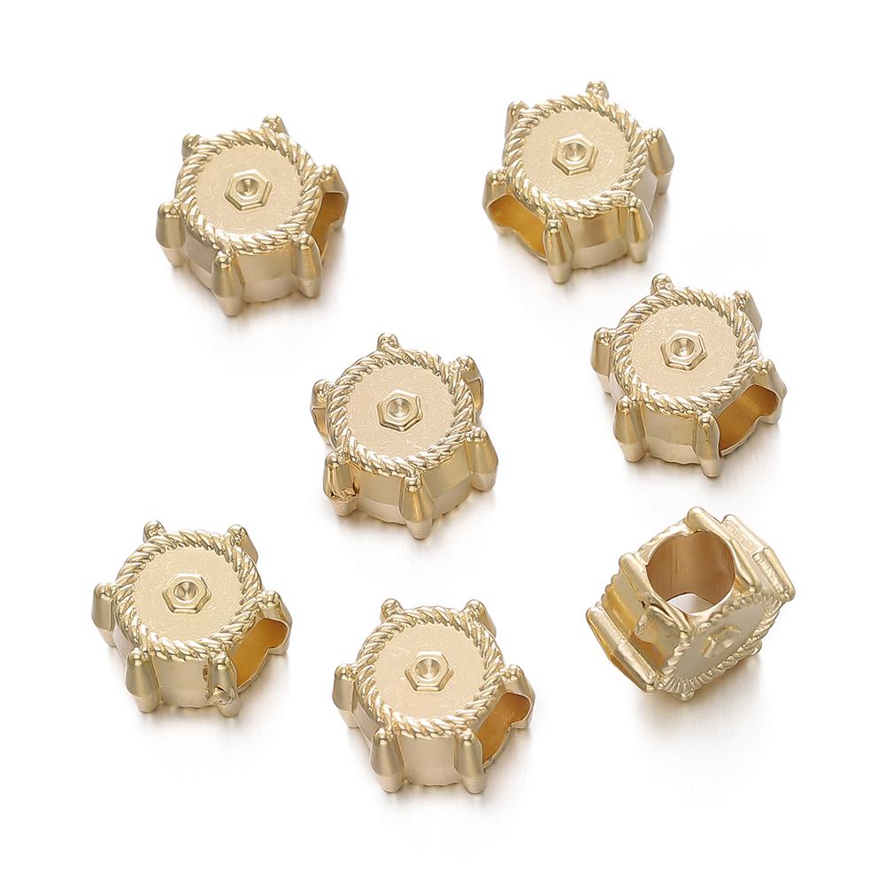 10pc/lot Heart Shape CCB Bead Gold Plated Loose Beads Spacer For Jewelry Making Accessories DIY Necklace Bracelet Charms