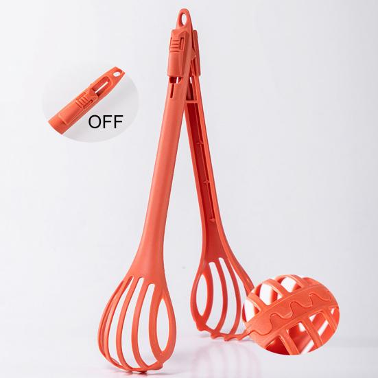 3-i-1 köksredskap äggvisp omrörare mattång sil med halkfria tänder värmebeständigt köksverktyg för bakning matlagning
