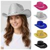 Schimmernder Western-Cowboyhut Pailletten-Cowgirlhut Cooler Melone Hut Herren